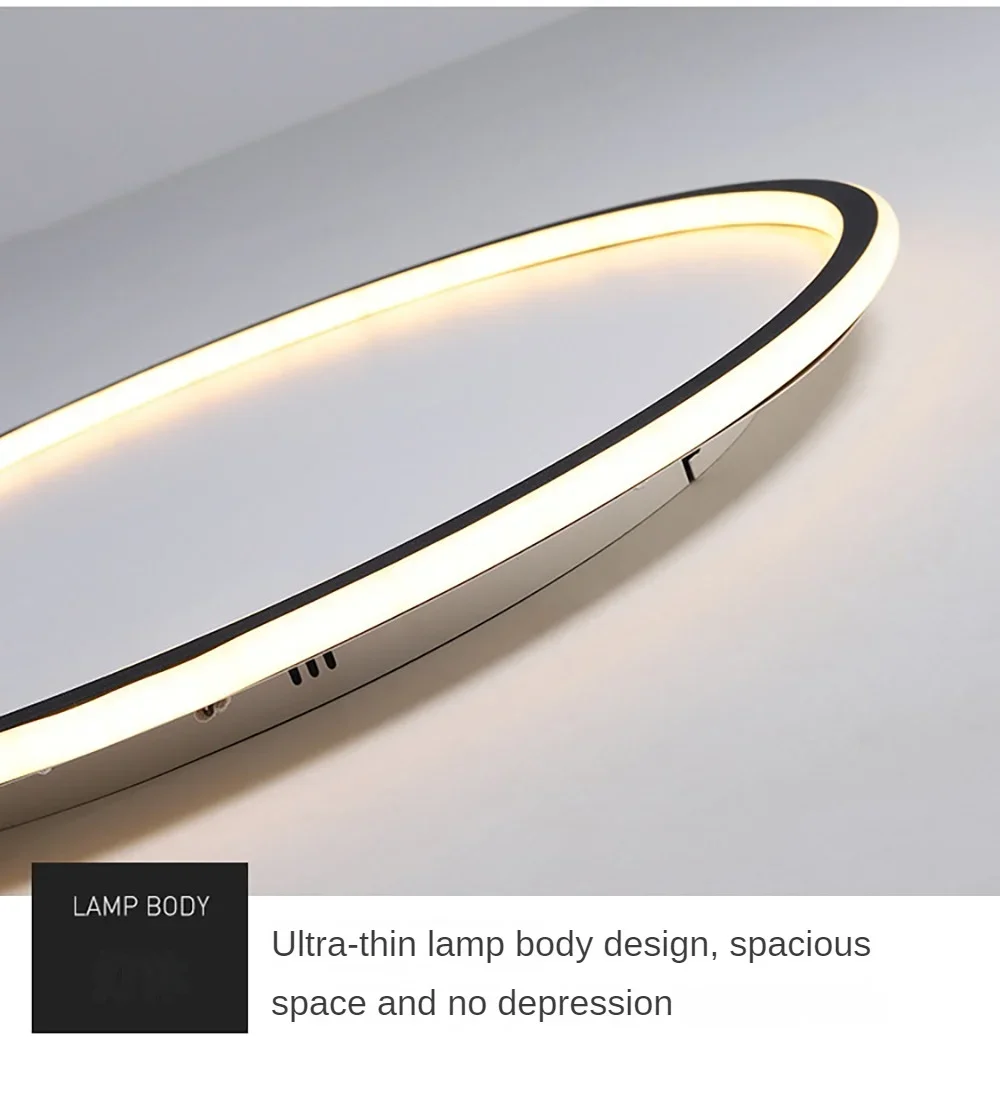 Nordic Minimalist LED Ceiling Light For Bedroom Living Room Aisle Study Room Balcony Circular Remote Control Lighting Chandelier