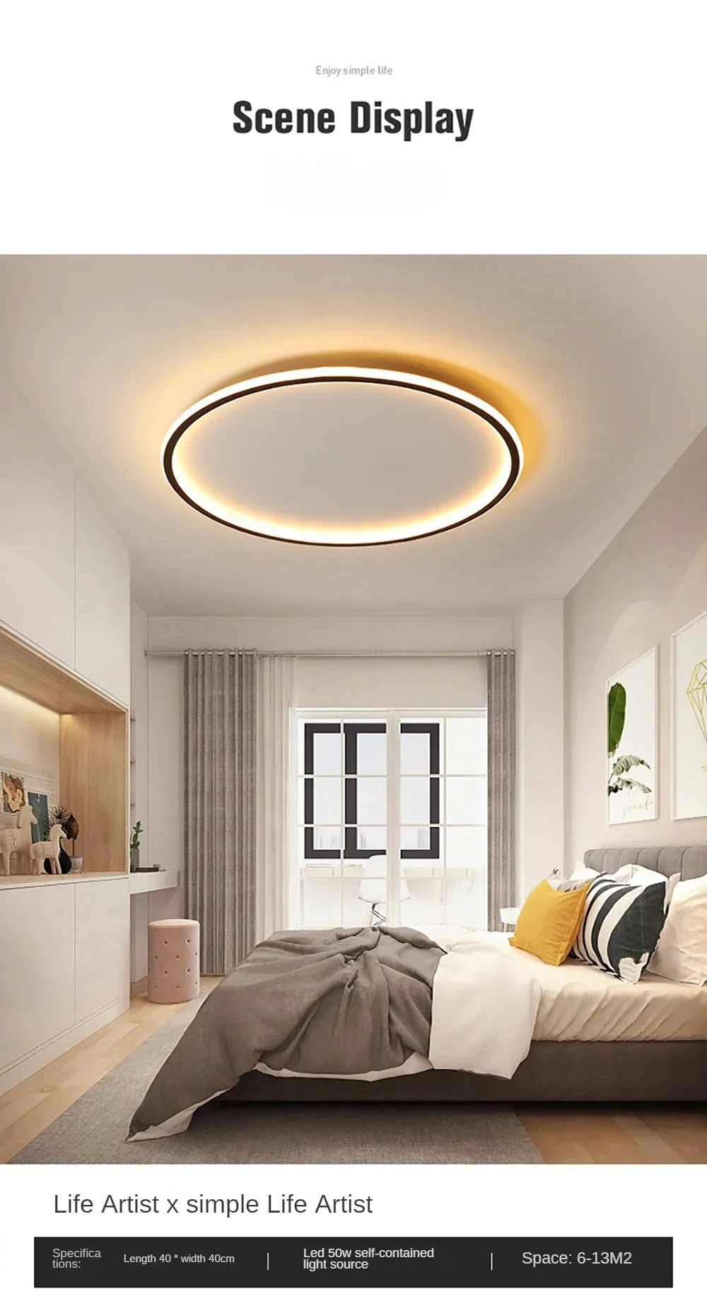 Nordic Minimalist LED Ceiling Light For Bedroom Living Room Aisle Study Room Balcony Circular Remote Control Lighting Chandelier