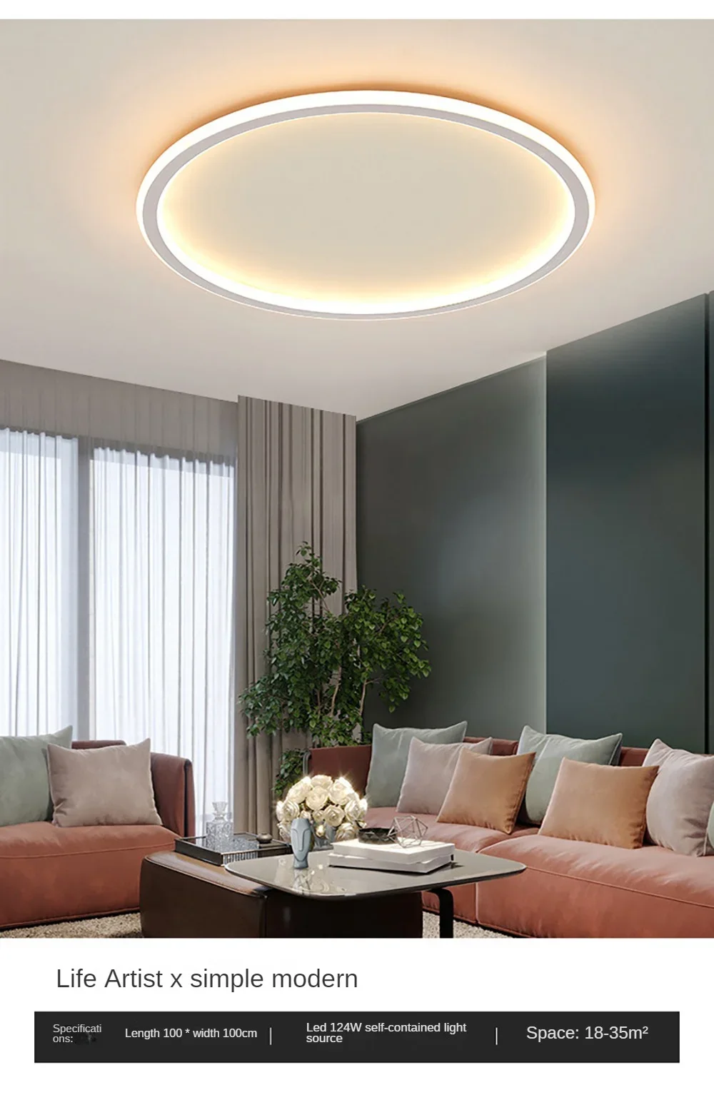 Nordic Minimalist LED Ceiling Light For Bedroom Living Room Aisle Study Room Balcony Circular Remote Control Lighting Chandelier
