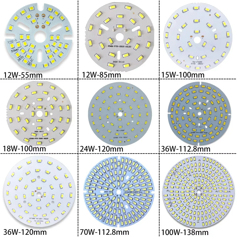 LED Light Source With 15cm Plug Wire 3W 5W 7W 9W 12W 15W 18W 24W 36W Round Light Panel  Modification Light Panel DIY Light Bulb