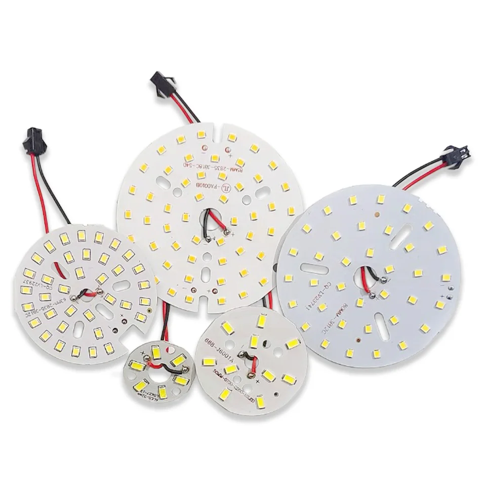 LED Light Source With 15cm Plug Wire 3W 5W 7W 9W 12W 15W 18W 24W 36W Round Light Panel  Modification Light Panel DIY Light Bulb