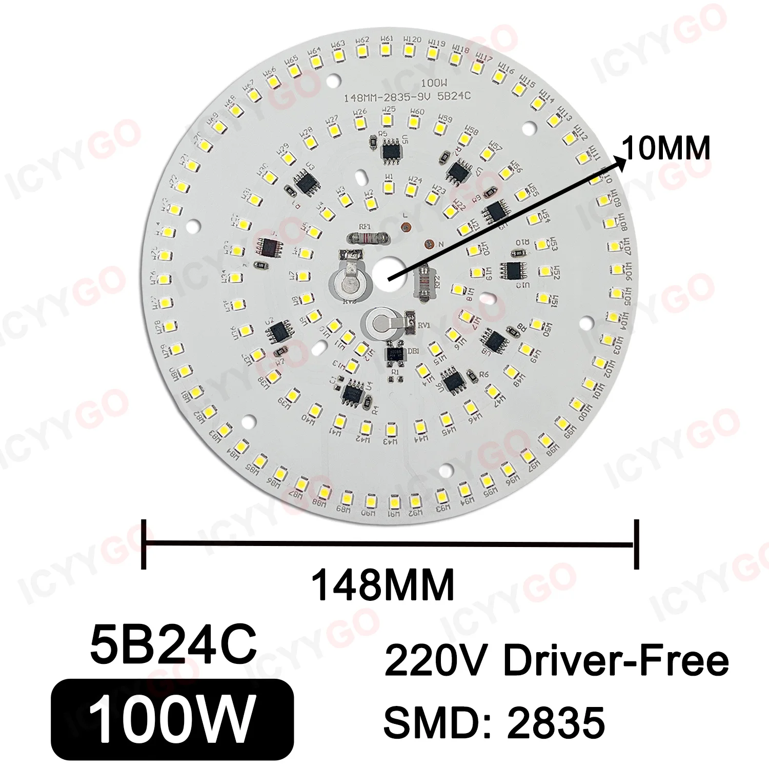 50W 100W 150W 220V Industrial And Mining Light Panel SMD2835 High Power Suitable For Factory Garage Warehouse Industrial Lightin
