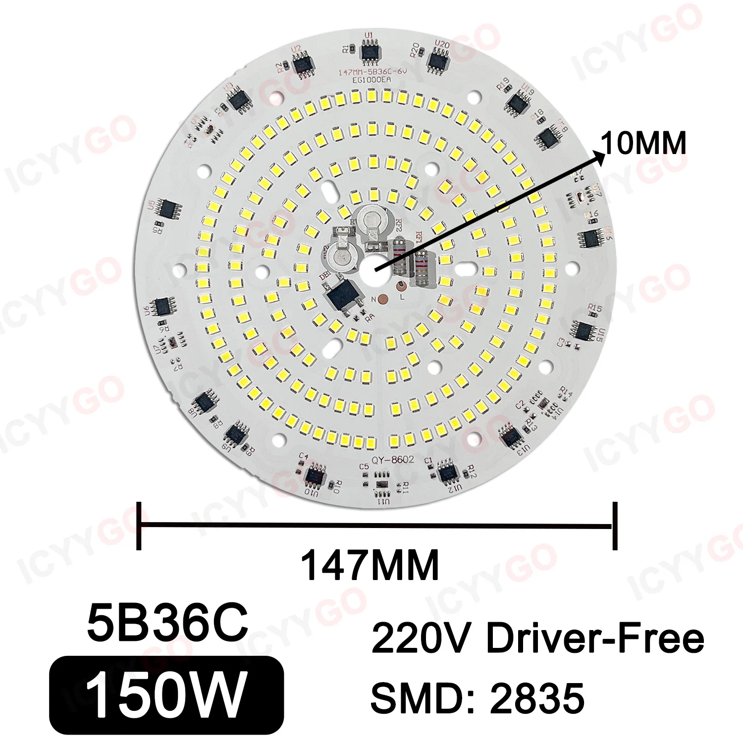 50W 100W 150W 220V Industrial And Mining Light Panel SMD2835 High Power Suitable For Factory Garage Warehouse Industrial Lightin
