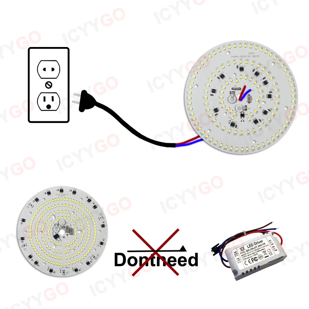 50W 100W 150W 220V Industrial And Mining Light Panel SMD2835 High Power Suitable For Factory Garage Warehouse Industrial Lightin