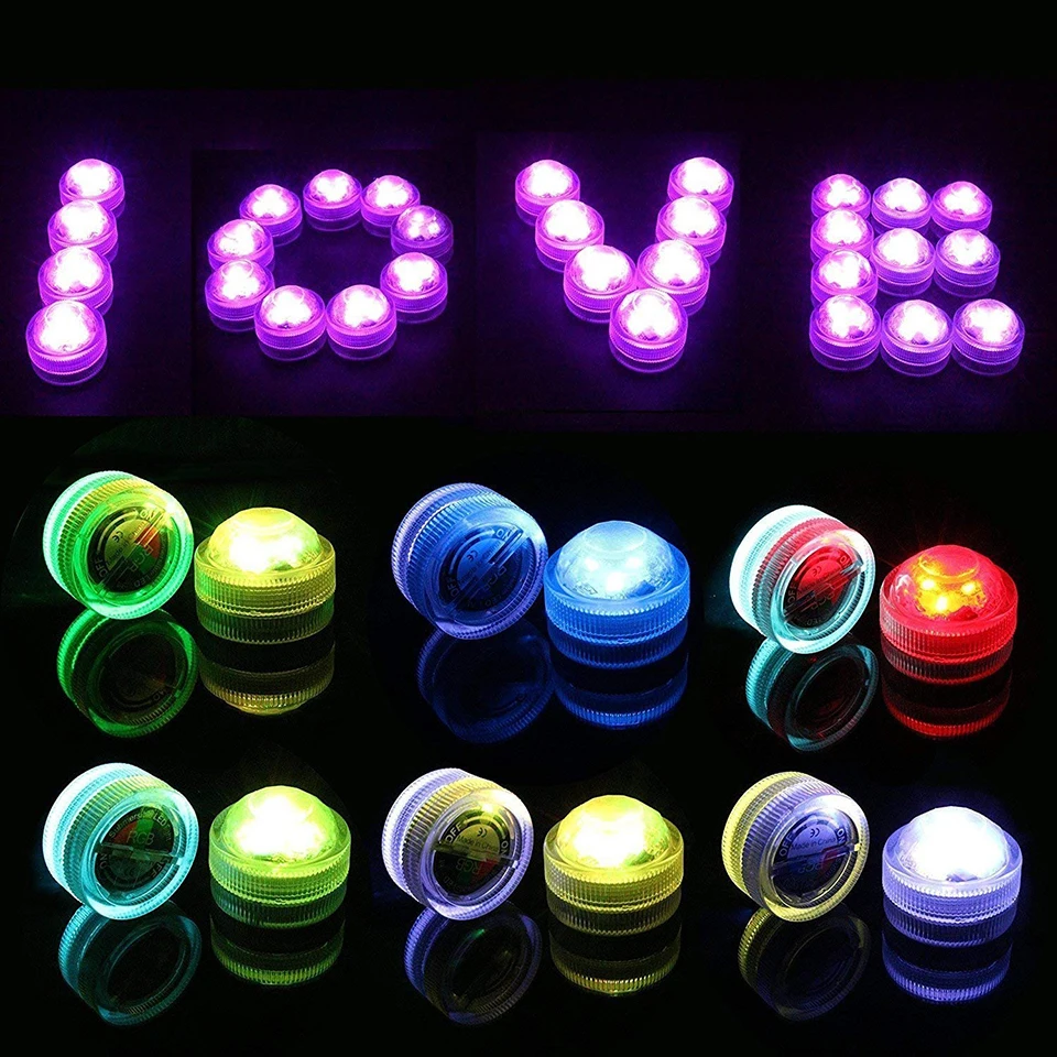 Underwater RGB Submersible Lights Wireless LED Car Interior Ambient Light Remote Control Decor Auto Roof Foot Atmosphere Lamp