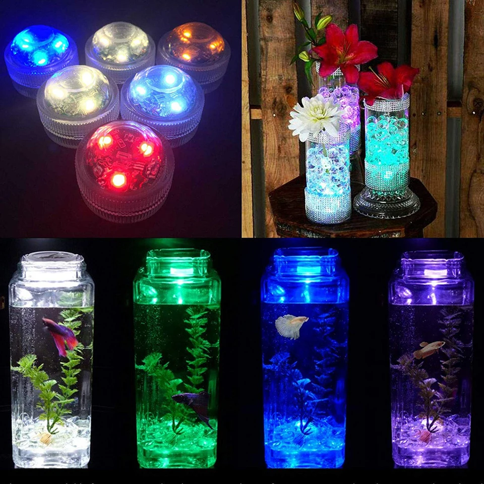 Underwater RGB Submersible Lights Wireless LED Car Interior Ambient Light Remote Control Decor Auto Roof Foot Atmosphere Lamp