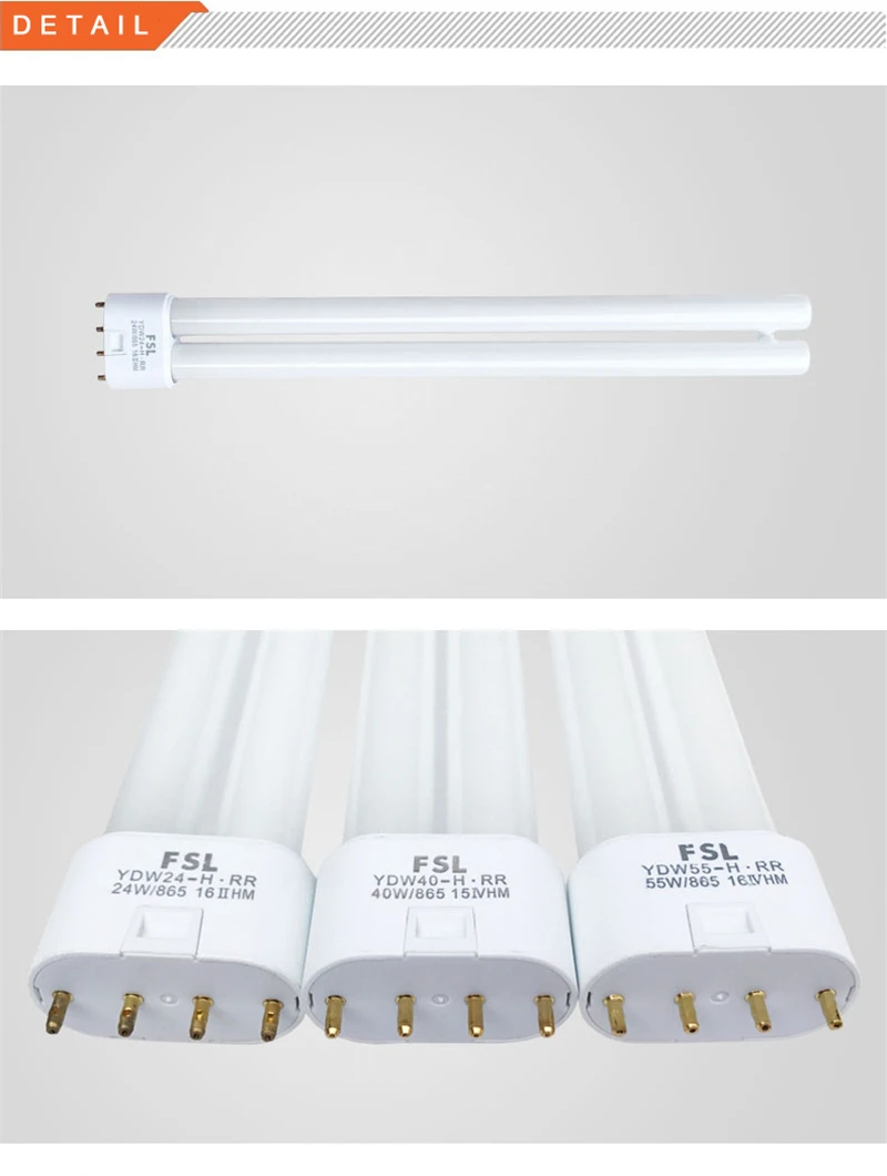 18W 24W 36W 40W 55W Fluorescent Lamp 4 Pins Twin-Tube Energy-saving Light Base Energy Saving Tube H 2G11 White Yellow AC220V