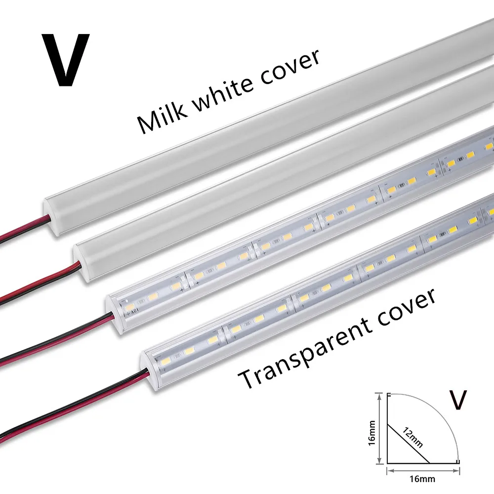 LED Aluminum Rigid Light Bar DC12V 50CM 20inch U/V-Shape 5730 36LEDs LED Aluminum Channel Home Decoration Lighting or Connector