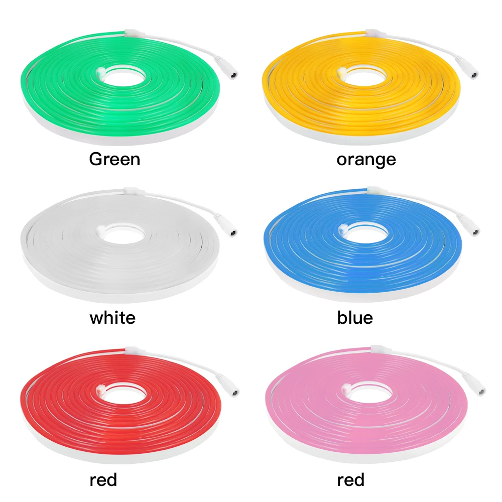 LED Strip 12V 2835 Neon Light Sign 120LEDs/M IP67 Waterproof Flexible Silicone Neon Rope Lights White Warm White DIY Diode Tape