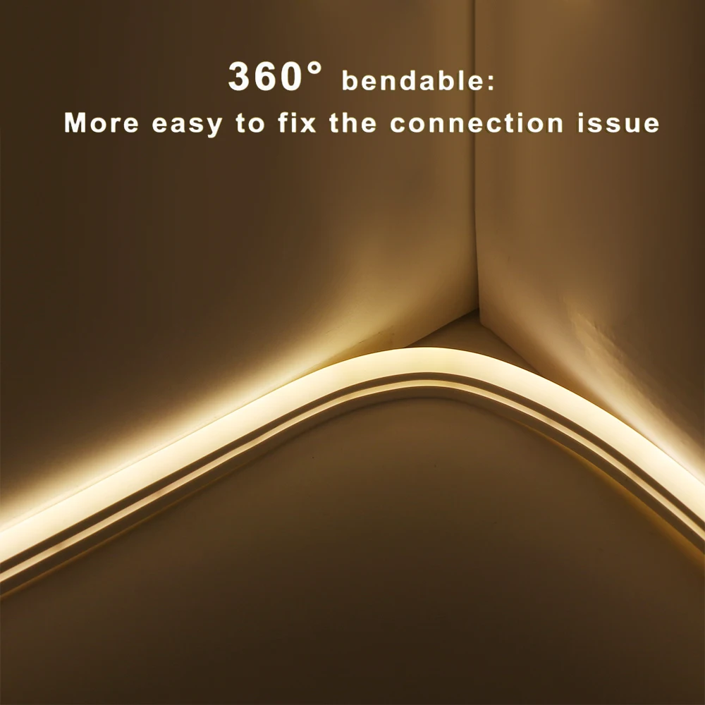 LED Strip 12V 2835 Neon Light Sign 120LEDs/M IP67 Waterproof Flexible Silicone Neon Rope Lights White Warm White DIY Diode Tape