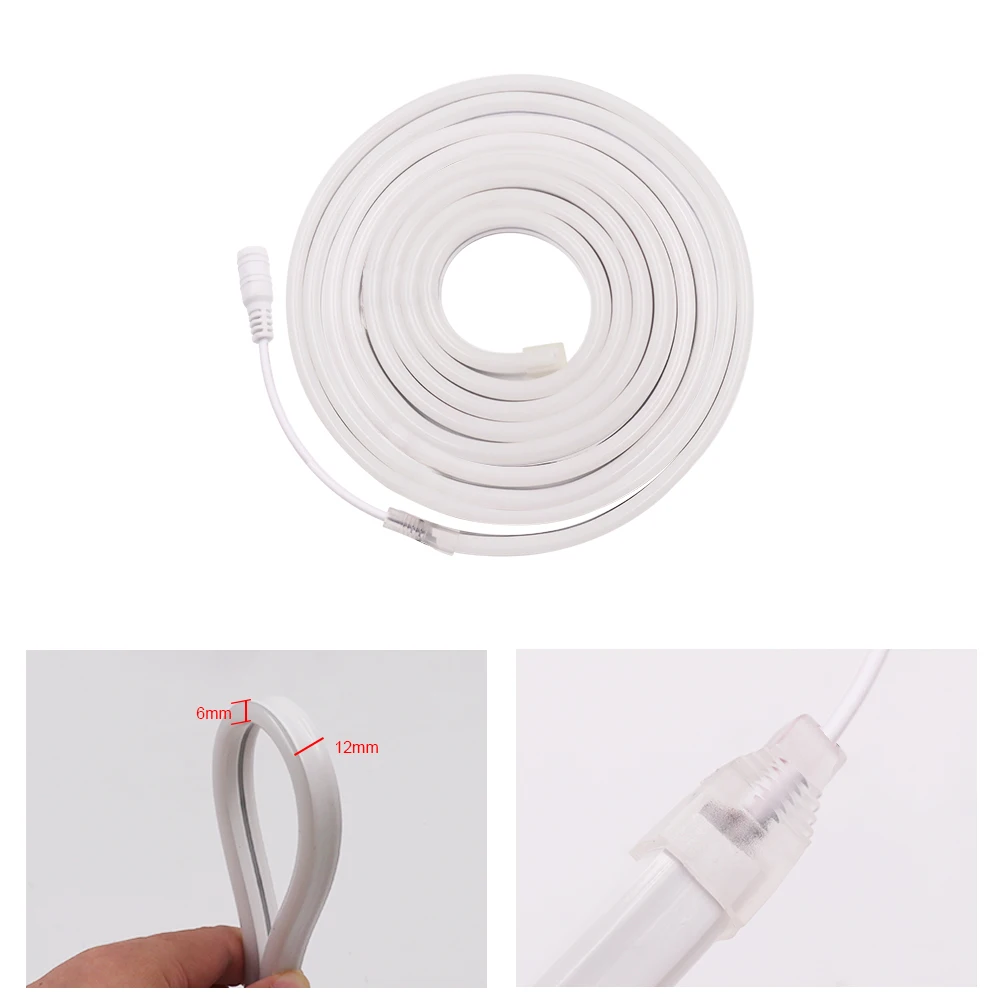 LED Strip 12V 2835 Neon Light Sign 120LEDs/M IP67 Waterproof Flexible Silicone Neon Rope Lights White Warm White DIY Diode Tape