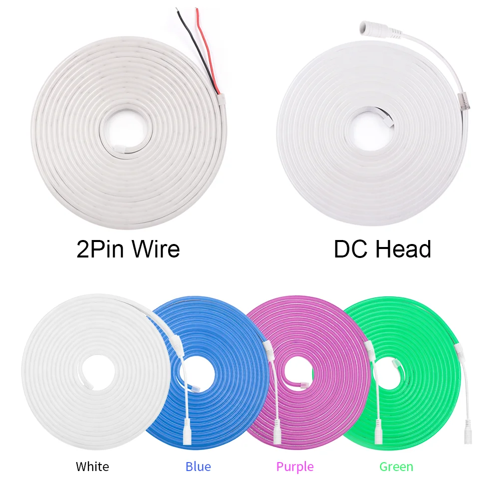 LED Strip 12V 2835 Neon Light Sign 120LEDs/M IP67 Waterproof Flexible Silicone Neon Rope Lights White Warm White DIY Diode Tape