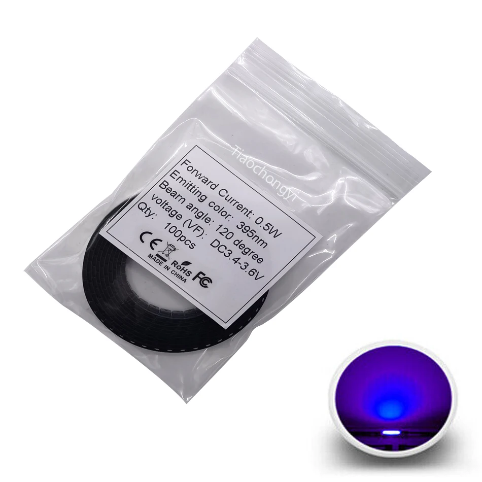 2835 3528 SMD UV Purple Light Chip Lamps Ultraviolet 0.5W 0.2W 395nm 365nm LED Light Emitting Diode LED Bulb