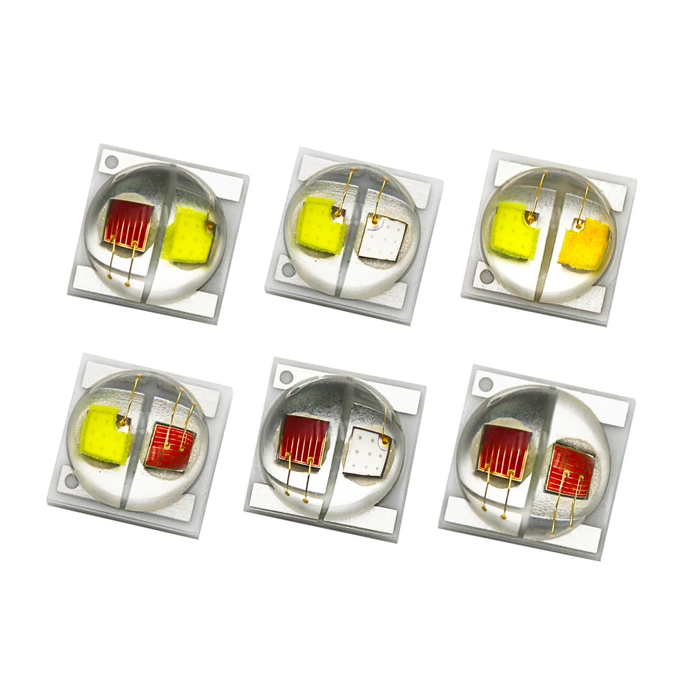 10pcs Dual Color High Power LED Chip 3535 2W 2x1W Bicolor Beads White Yellow Warm White Red Green Blue UV For Bicyle Car Light