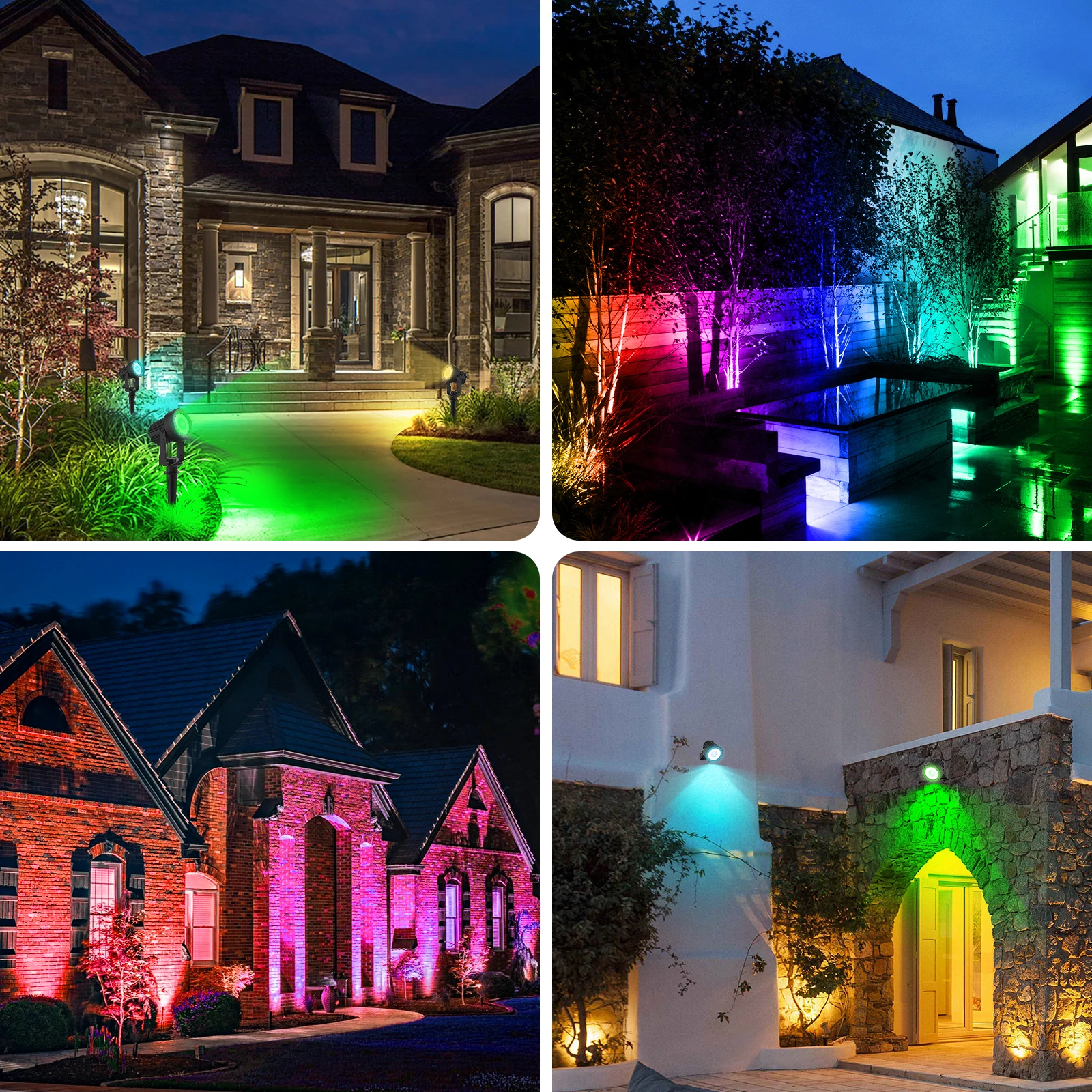 3000K/6000K/RGB Solar LED Light Outdoor Solar Spotlight Solar Garden Light Outdoor IP65 Waterproof Solar Power Light Wall Light