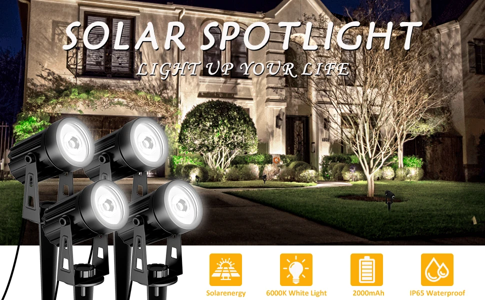 3000K/6000K/RGB Solar LED Light Outdoor Solar Spotlight Solar Garden Light Outdoor IP65 Waterproof Solar Power Light Wall Light