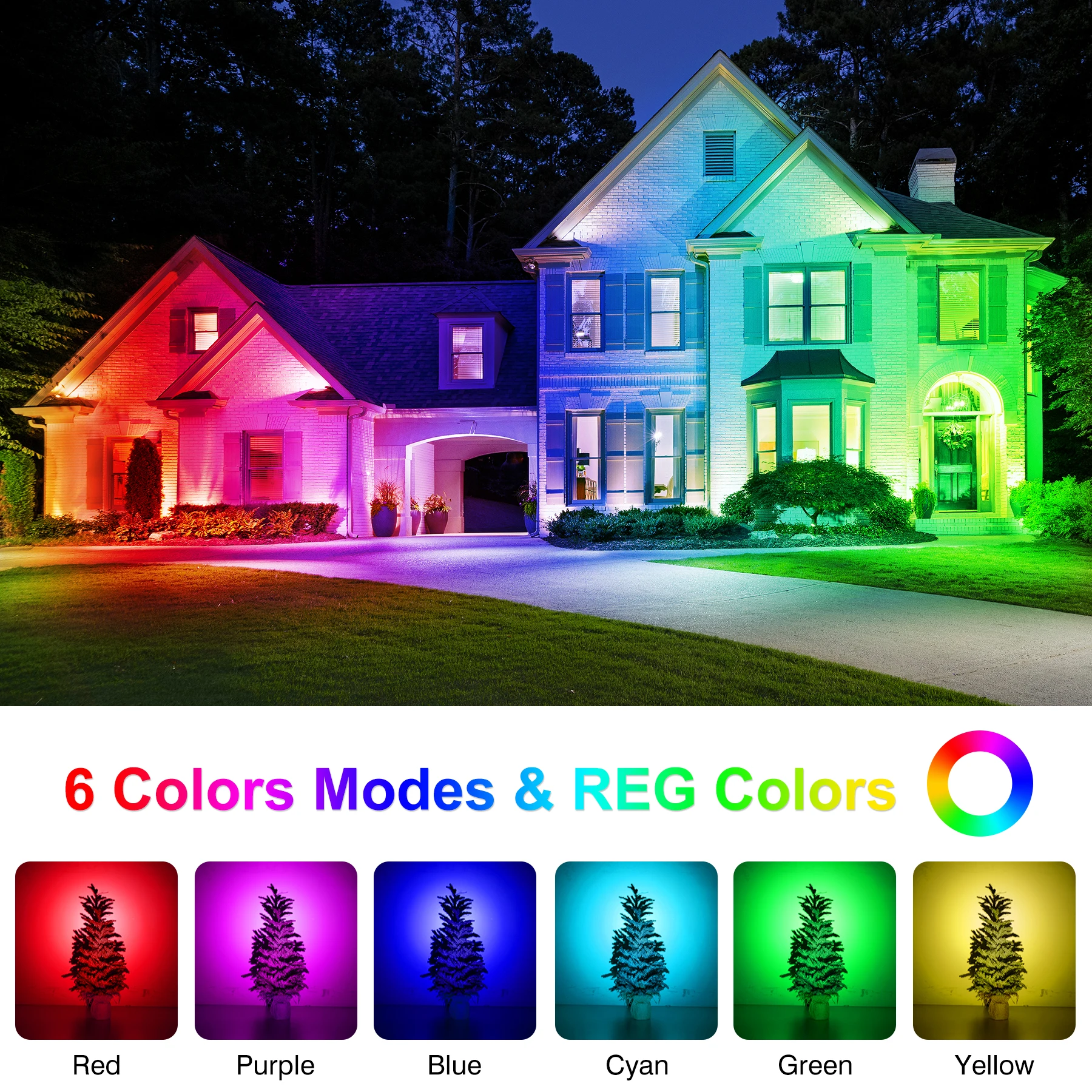 3000K/6000K/RGB Solar LED Light Outdoor Solar Spotlight Solar Garden Light Outdoor IP65 Waterproof Solar Power Light Wall Light