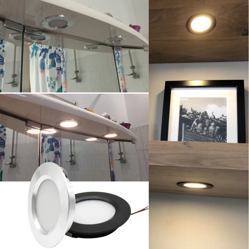 Mini LED Downlight DC12V 24V Ultra-Thin 3W 5W Embedded Room Decor Small Spotlight Ceiling Kitchen Bathroom Camping Vehicle Light