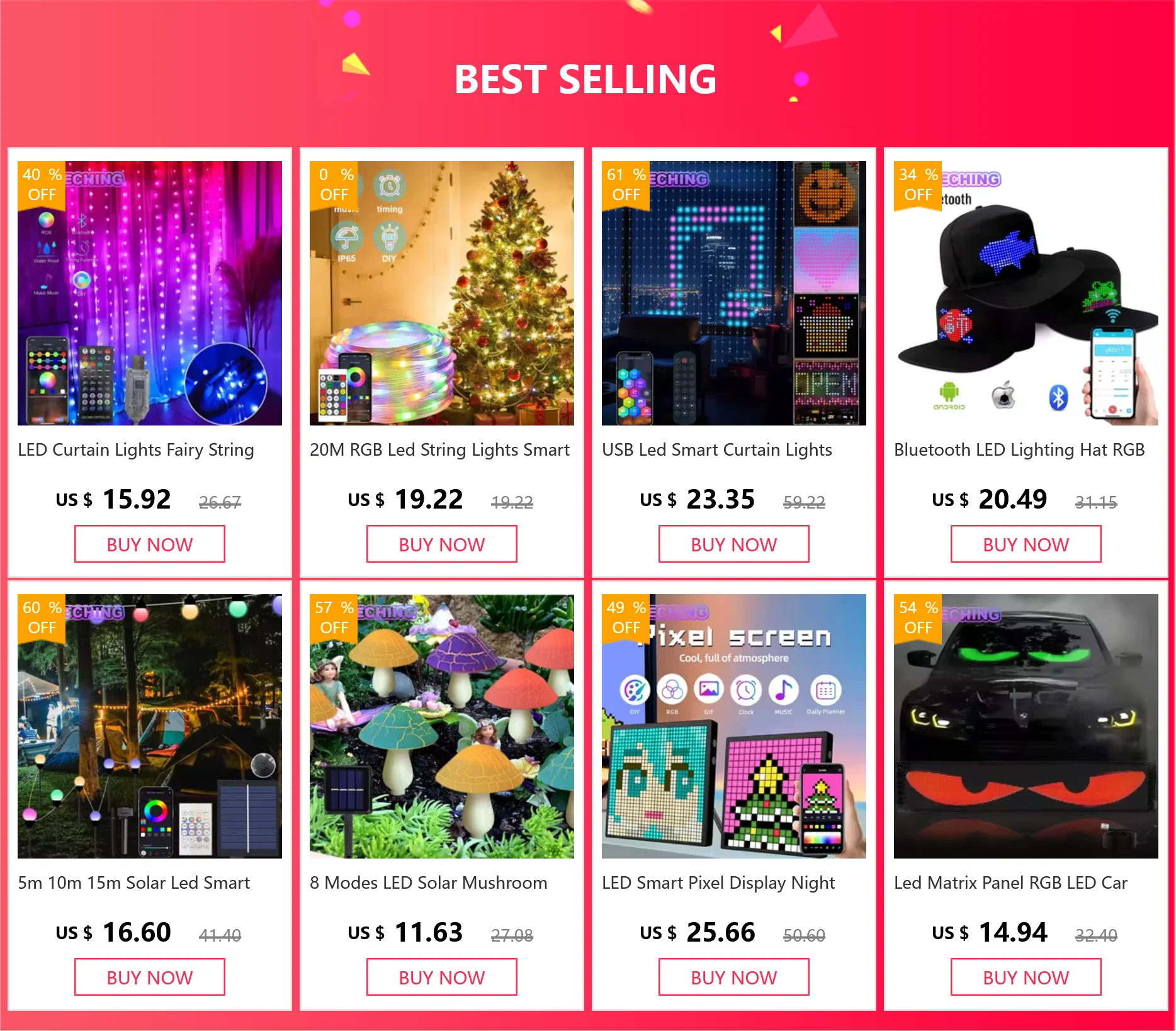 Led Smart Curtain Lights New Year's Garland App RGB Fairy Lights DIY Music Change Display for Window Christmas Room Decoration