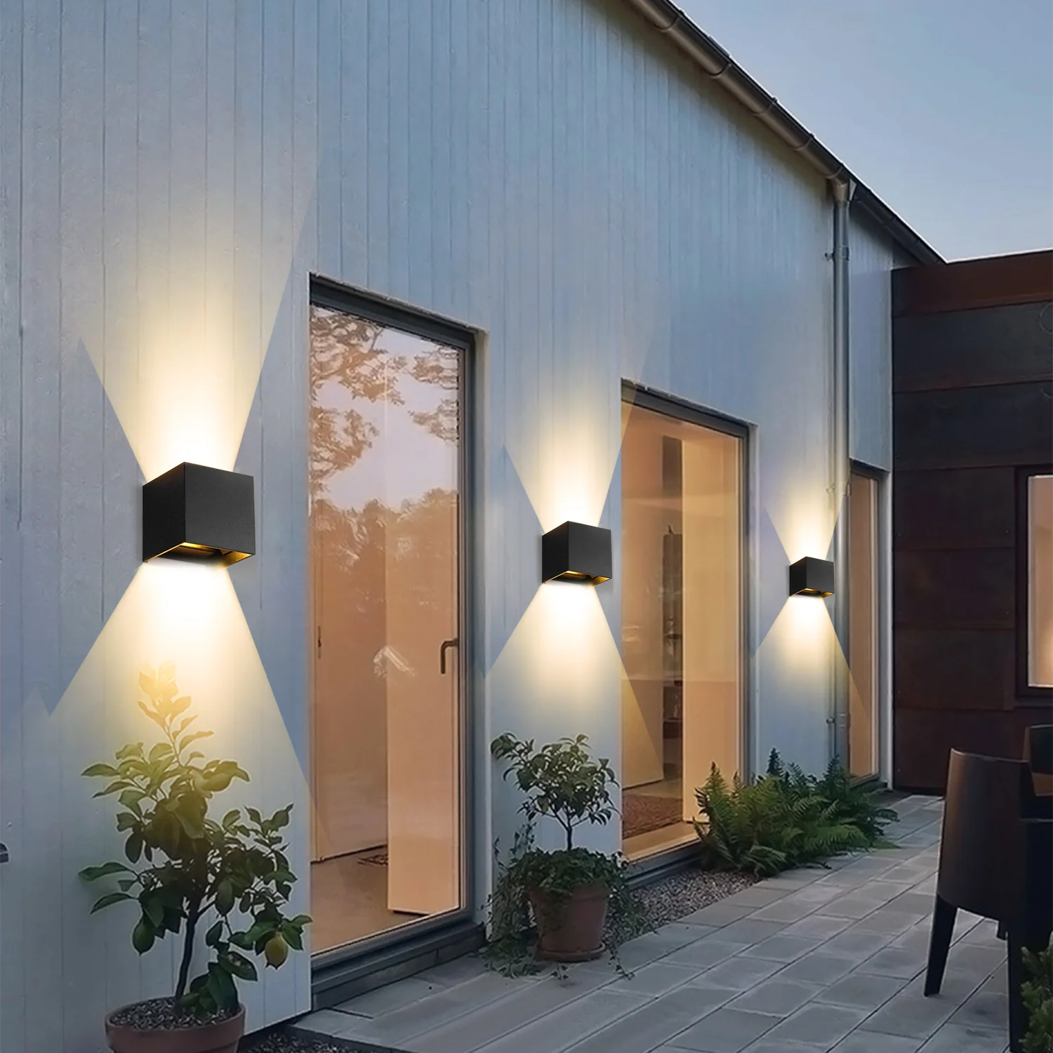 MARPOU Led Wall Lamp Outdoor/ Indoor Waterproof IP 65 Surface Mounted LED Up and Down  Wall Light Porch Garden 9W AC 90-260V