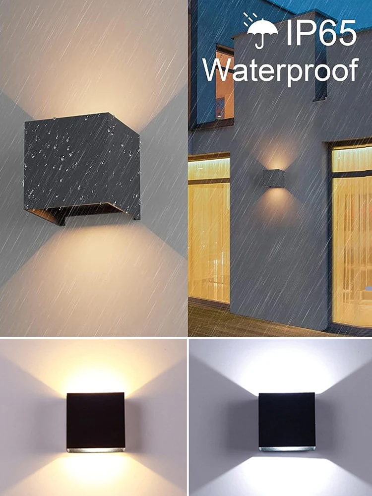 MARPOU Led Wall Lamp Outdoor/ Indoor Waterproof IP 65 Surface Mounted LED Up and Down  Wall Light Porch Garden 9W AC 90-260V