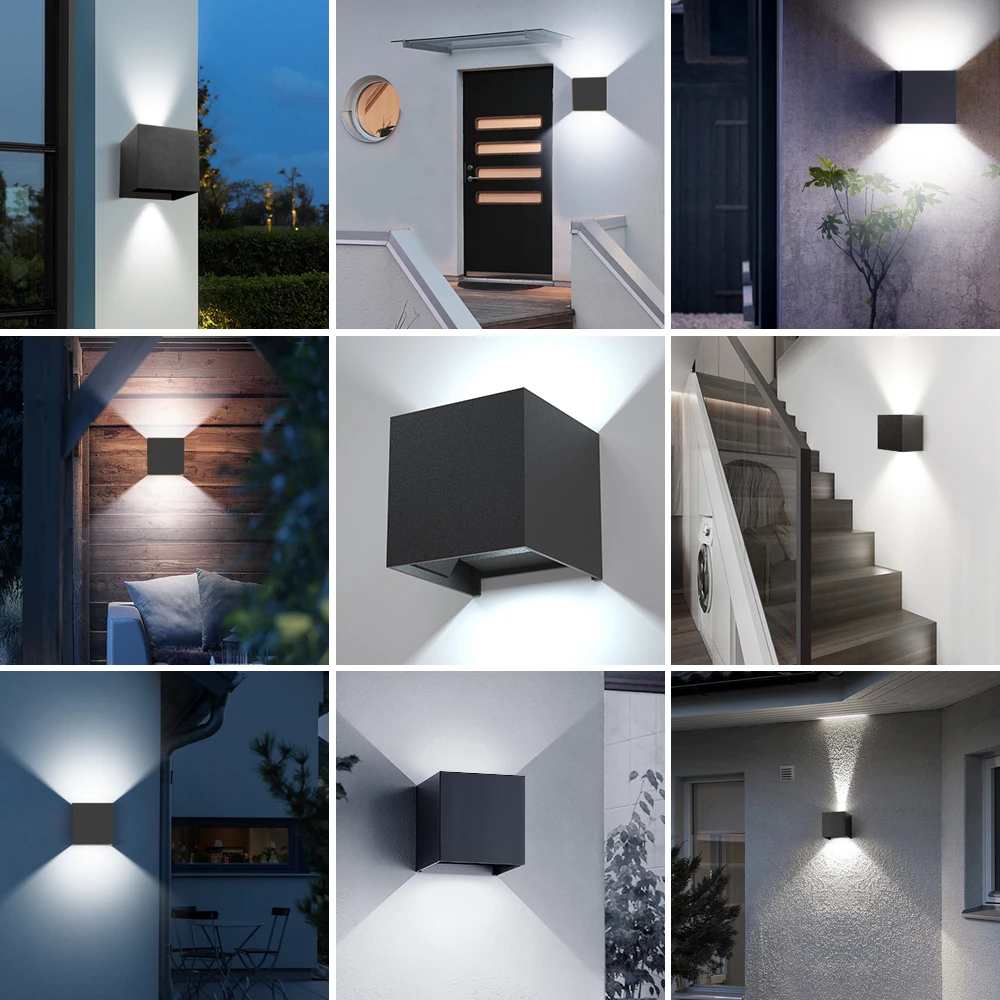 MARPOU Led Wall Lamp Outdoor/ Indoor Waterproof IP 65 Surface Mounted LED Up and Down  Wall Light Porch Garden 9W AC 90-260V