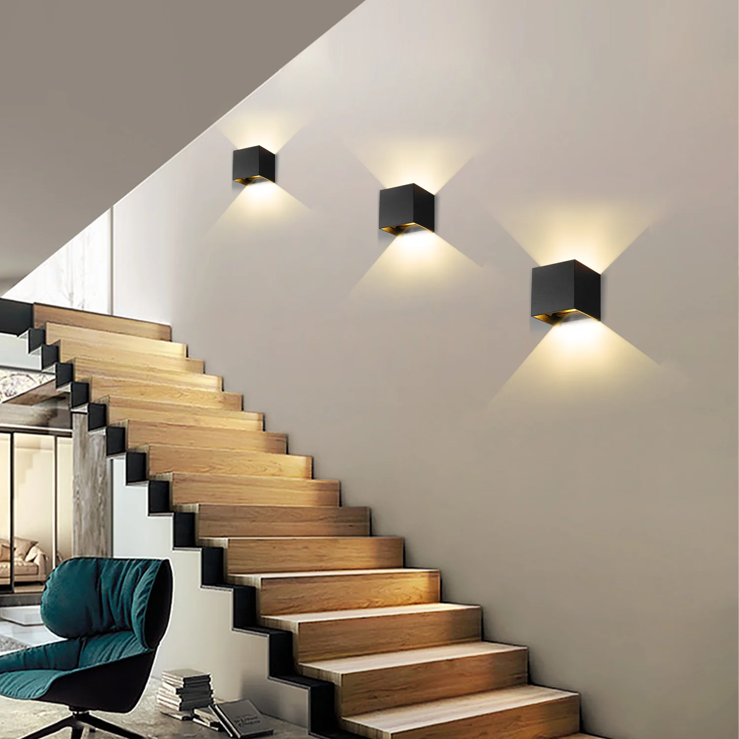 MARPOU Led Wall Lamp Outdoor/ Indoor Waterproof IP 65 Surface Mounted LED Up and Down  Wall Light Porch Garden 9W AC 90-260V