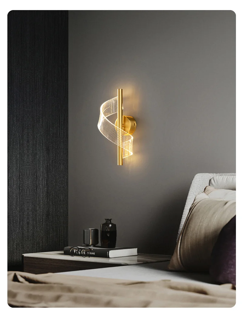Nordic LED Wall Lamp Indoor Lighting For Bedroom Bedside Parlor Background Wall Light Modern Indoor Decoration Sconces