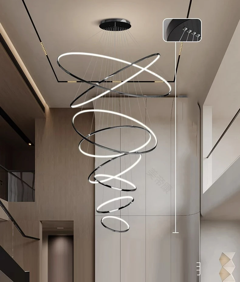 Nordic Home Decoration, Stair Chandelier, Living Room and Dining Room Pendant Lights, Ceiling Light, Indoor Lighting