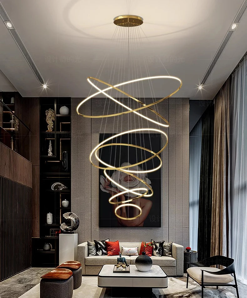 Nordic Home Decoration, Stair Chandelier, Living Room and Dining Room Pendant Lights, Ceiling Light, Indoor Lighting