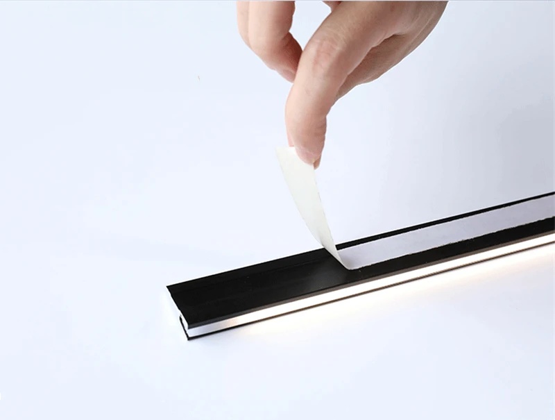 Invisible H7mm LED Oblique Beam Aluminum Profile Surface Mounted Ultra-thin Cabinet Layer Edge Shelf Panel Hard Bar Strip Lights