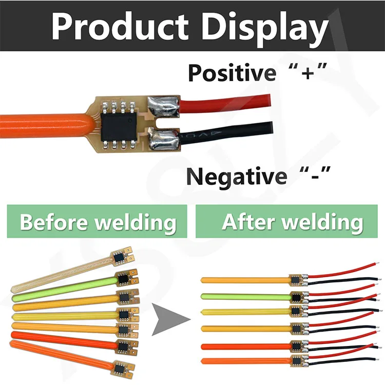 LED COB Meteor Shower Flowing Water Lamp DC3V 117mm LED Filament Diode Incandescent Light Accessories Festival Decor Light DIY