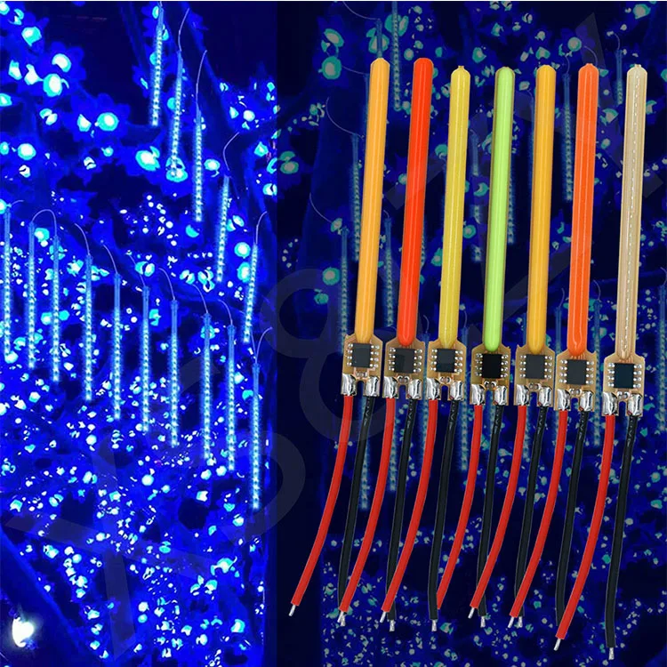 LED COB Meteor Shower Flowing Water Lamp DC3V 117mm LED Filament Diode Incandescent Light Accessories Festival Decor Light DIY