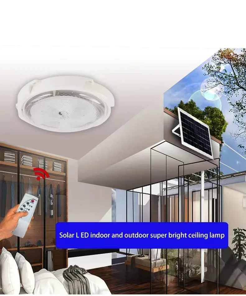 Solar Lights Indoor Home Top Ceiling House Outdoor Garden Pendant Light Panel Lamp Fixture For Corridor Garden Living Room