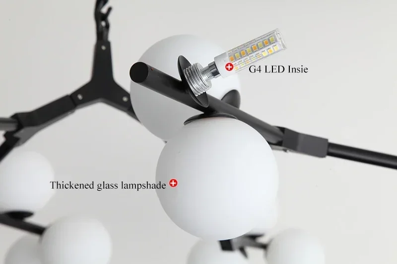 Modern Glass Balls Ceiling Chandeliers Lustre Salon Branch Home Led Hanging Lamp for Living Dining Room Bedroom Lighting Fixture