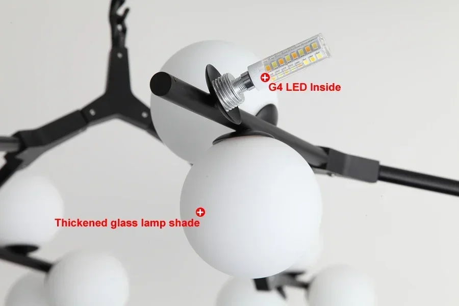 Modern Glass Balls Ceiling Chandeliers Lustre Salon Branch Home Led Hanging Lamp for Living Dining Room Bedroom Lighting Fixture