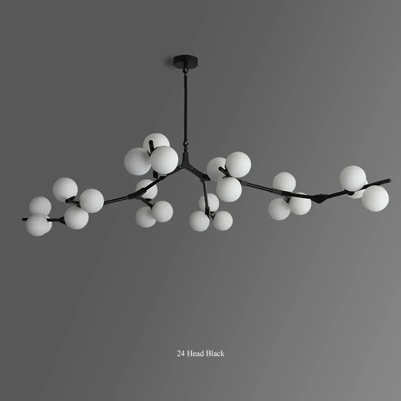 Modern Glass Balls Ceiling Chandeliers Lustre Salon Branch Home Led Hanging Lamp for Living Dining Room Bedroom Lighting Fixture