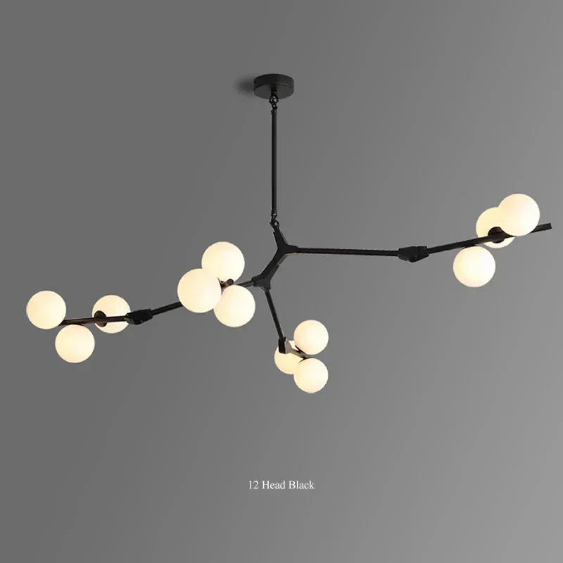 Modern Glass Balls Ceiling Chandeliers Lustre Salon Branch Home Led Hanging Lamp for Living Dining Room Bedroom Lighting Fixture