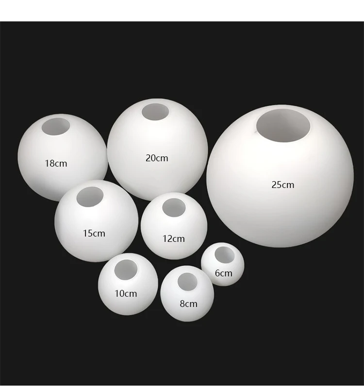 White Glass Lamp Shade, Milky Globe Lampshades Fitting Lamp, D10cm D12cm D15cm D20cm D25cm Round Light Cover, Pantalla Lampara