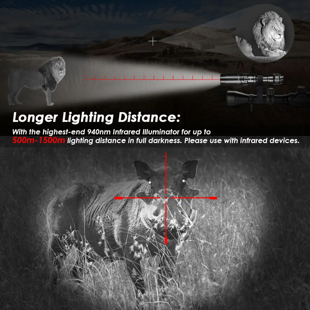 UniqueFire 1605 T38 Vcsel940 Vcsel850 IR LED FlashLight Dimmer Swtich Indicator USB C Rechargeable 18650 Torch Max.1500 Meters