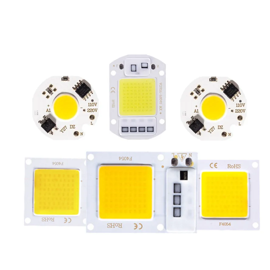 LED 220V COB Chip 10W 20W 30W 50W Smart IC No Need Driver 3W 5W 7W 9W LED Bulb Lamp for Flood Light Spotlight Diy Lighting