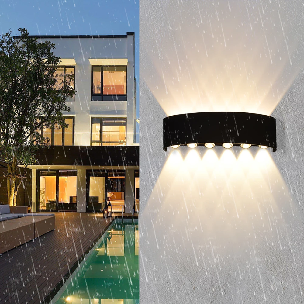 LED Wall Lamp Waterproof Outdoor Wall Light Porch/Garden/Bedroom Indoor Modern Nordic Sconce Luminaire 2/4/6/8/10/12W AC85-265V