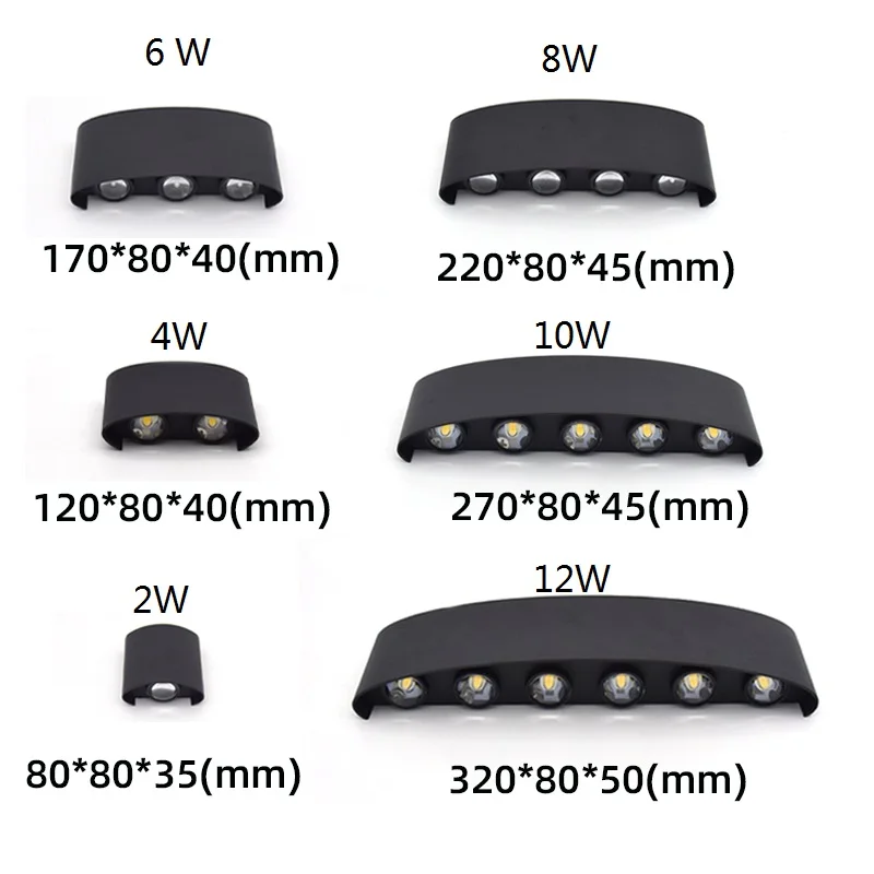 LED Wall Lamp Waterproof Outdoor Wall Light Porch/Garden/Bedroom Indoor Modern Nordic Sconce Luminaire 2/4/6/8/10/12W AC85-265V