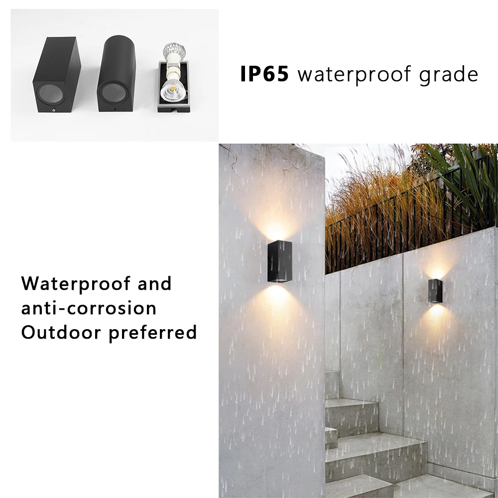 SANDIY Outdoor LED Garden Wall Lamp Up Down Light for House Decor Exterior Patio Porch Garage Gate Balcony Step Waterproof IP65