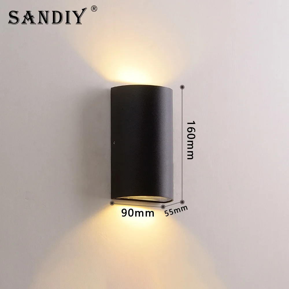 SANDIY Outdoor LED Garden Wall Lamp Up Down Light for House Decor Exterior Patio Porch Garage Gate Balcony Step Waterproof IP65
