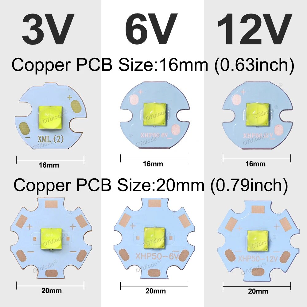 DC3V/6V/12V LED 20W XHP50 XHP50.2 second generation 5050 SMD COB Diode Beads Cold Neutral White 6500K 4500K Head/Flashlight