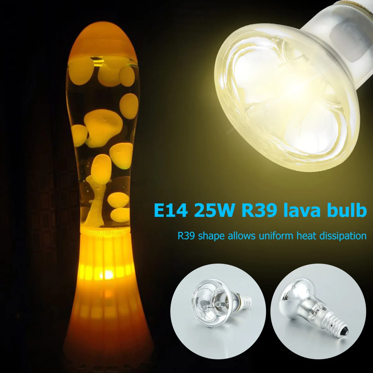 30 Watts Lava Lamp Bulbs Reflector Type Bulbs R39 E14 Base Lava Lamp Bulb High Temp Resistant Replacement Bulbs for Lava Lamps