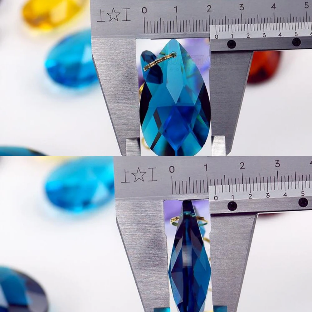 10Pcs 38mm Crystal Teardrops DIY Rainbow Maker Suncatcher Chandelier Prisms Parts Pendants Octagon Beads Window Hanging Ornament