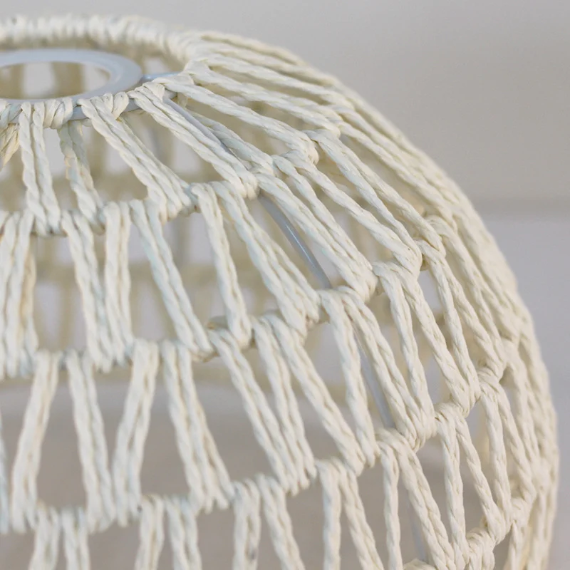 Decoration  Hand-woven Retro Paper-rope Lampshade Chandelier Rattan Light Cover For Cofe , Home, Hotel