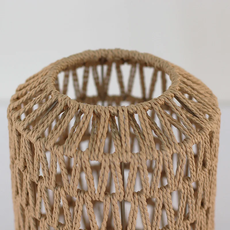 Decoration  Hand-woven Retro Paper-rope Lampshade Chandelier Rattan Light Cover For Cofe , Home, Hotel